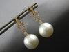 1.28CT DIAMOND & AAA SOUTH SEA PEARL 18KT YELLOW GOLD TEAR DROP HANGING EARRINGS