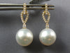 1.28CT DIAMOND & AAA SOUTH SEA PEARL 18KT YELLOW GOLD TEAR DROP HANGING EARRINGS