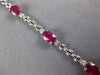 4.53CT DIAMOND & AAA RUBY 14KT WHITE GOLD OVAL 3 STONE PANTHER TENNIS BRACELET