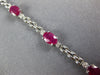 4.53CT DIAMOND & AAA RUBY 14KT WHITE GOLD OVAL 3 STONE PANTHER TENNIS BRACELET