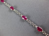 4.53CT DIAMOND & AAA RUBY 14KT WHITE GOLD OVAL 3 STONE PANTHER TENNIS BRACELET