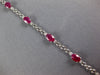 4.53CT DIAMOND & AAA RUBY 14KT WHITE GOLD OVAL 3 STONE PANTHER TENNIS BRACELET