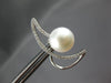 LARGE .36CT DIAMOND AAA SOUTH SEA PEARL 14K WHITE GOLD CRISS CROSS STUD EARRINGS