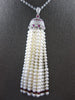 1.48CT DIAMOND & AAA RUBY & SOUTH SEA PEARL 18KT WHITE GOLD CHANDELIER NECKLACE