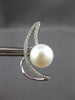 LARGE .36CT DIAMOND AAA SOUTH SEA PEARL 14K WHITE GOLD CRISS CROSS STUD EARRINGS