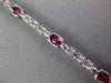 4.53CT DIAMOND & AAA RUBY 14KT WHITE GOLD OVAL 3 STONE PANTHER TENNIS BRACELET