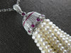 1.48CT DIAMOND & AAA RUBY & SOUTH SEA PEARL 18KT WHITE GOLD CHANDELIER NECKLACE