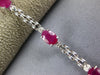 4.53CT DIAMOND & AAA RUBY 14KT WHITE GOLD OVAL 3 STONE PANTHER TENNIS BRACELET