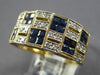 1.50CT DIAMOND & AAA SAPPHIRE 14KT 2 TONE GOLD ROUND & PRINCESS ANNIVERSARY RING