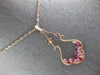 1.90CT DIAMOND & AAA PINK SAPPHIRE & RUBY 14K ROSE GOLD FLOWER TEAR DROP PENDANT
