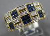 1.50CT DIAMOND & AAA SAPPHIRE 14KT 2 TONE GOLD ROUND & PRINCESS ANNIVERSARY RING