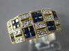 1.50CT DIAMOND & AAA SAPPHIRE 14KT 2 TONE GOLD ROUND & PRINCESS ANNIVERSARY RING