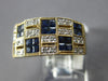 1.50CT DIAMOND & AAA SAPPHIRE 14KT 2 TONE GOLD ROUND & PRINCESS ANNIVERSARY RING