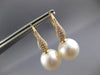 LARGE .45CT DIAMOND & AAA SOUTH SEA PEARL 18KT YELLOW GOLD 3D HANGING EARRINGS