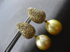 2.70CT CHOCOLATE FANCY DIAMOND & GOLDEN SOUTH SEA PEARL 18K YELLOW GOLD EARRINGS