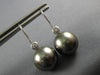 ESTATE .06CT DIAMOND & AAA TAHITIAN PEARL 18K WHITE GOLD ETOILE HANGING EARRINGS