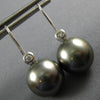 ESTATE .06CT DIAMOND & AAA TAHITIAN PEARL 18K WHITE GOLD ETOILE HANGING EARRINGS
