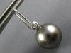 ESTATE .06CT DIAMOND & AAA TAHITIAN PEARL 18K WHITE GOLD ETOILE HANGING EARRINGS