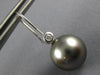ESTATE .06CT DIAMOND & AAA TAHITIAN PEARL 18K WHITE GOLD ETOILE HANGING EARRINGS