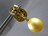 2.70CT CHOCOLATE FANCY DIAMOND & GOLDEN SOUTH SEA PEARL 18K YELLOW GOLD EARRINGS