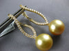 .70CT DIAMOND & GOLDEN SOUTH SEA PEARL 18K YELLOW GOLD INFINITY HANGING EARRINGS