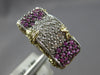 .83CT DIAMOND & AAA PINK SAPPHIRE 18K 2 TONE GOLD MULTI ROW FILIGREE FLOWER RING