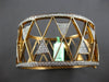 EXTRA LARGE 3.32CT DIAMOND 18KT ROSE GOLD 3D TRIANGULAR CUFF BANGLE BRACELET