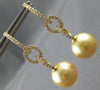 .81CT DIAMOND & AAA GOLDEN SOUTH SEA PEARL 18K YELLOW GOLD 3D LOVE KNOT EARRINGS