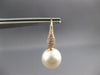 LARGE .45CT DIAMOND & AAA SOUTH SEA PEARL 18KT YELLOW GOLD 3D HANGING EARRINGS