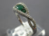 ESTATE .71CT DIAMOND & AAA EMERALD 14K WHITE GOLD THREE STONE INFINITY LOVE RING