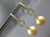 .81CT DIAMOND & AAA GOLDEN SOUTH SEA PEARL 18K YELLOW GOLD 3D LOVE KNOT EARRINGS