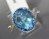 2.09CT DIAMOND & AAA BLUE TOPAZ 14K WHITE GOLD 3D OVAL & ROUND INFINITY FUN RING
