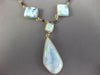 LONG 925 SILVER AAA TURQUOISE & ONYX 3D BY THE YARD TEAR DROP NECKLACE #26722