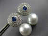 4.70CT DIAMOND & AAA SAPPHIRE & SOUTH SEA PEARL 18KT WHITE GOLD HANGING EARRINGS