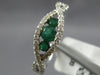 ESTATE .71CT DIAMOND & AAA EMERALD 14K WHITE GOLD THREE STONE INFINITY LOVE RING