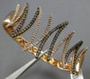 LARGE 2.24CT WHITE & MOCHA DIAMOND 14KT ROSE GOLD ZIG ZAG CUFF BANGLE BRACELET