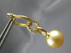 .81CT DIAMOND & AAA GOLDEN SOUTH SEA PEARL 18K YELLOW GOLD 3D LOVE KNOT EARRINGS