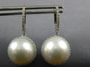 .67CT DIAMOND & SOUTH SEA PEARL 18KT WHITE GOLD HALO LEVERBACK HANGING EARRINGS