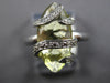 3.82CT DIAMOND & AAA GREEN AMETHYST 14KT WHITE GOLD 3D MARQUISE & ROUND FUN RING