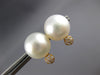 LARGE .10CT DIAMOND & AAA SOUTH SEA PEARL 18KT YELLOW GOLD CLASSIC STUD EARRINGS