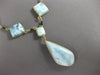 LONG 925 SILVER AAA TURQUOISE & ONYX 3D BY THE YARD TEAR DROP NECKLACE #26722