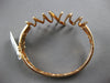 LARGE 2.24CT WHITE & MOCHA DIAMOND 14KT ROSE GOLD ZIG ZAG CUFF BANGLE BRACELET