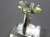 3.82CT DIAMOND & AAA GREEN AMETHYST 14KT WHITE GOLD 3D MARQUISE & ROUND FUN RING