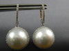 .67CT DIAMOND & SOUTH SEA PEARL 18KT WHITE GOLD HALO LEVERBACK HANGING EARRINGS