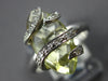 3.82CT DIAMOND & AAA GREEN AMETHYST 14KT WHITE GOLD 3D MARQUISE & ROUND FUN RING