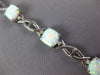 5.39CT DIAMOND & AAA OPAL 14KT WHITE GOLD SQUARE & ROUND INFINITY LOVE BRACELET