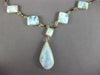 LONG 925 SILVER AAA TURQUOISE & ONYX 3D BY THE YARD TEAR DROP NECKLACE #26722