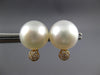 LARGE .10CT DIAMOND & AAA SOUTH SEA PEARL 18KT YELLOW GOLD CLASSIC STUD EARRINGS