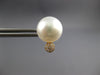 LARGE .10CT DIAMOND & AAA SOUTH SEA PEARL 18KT YELLOW GOLD CLASSIC STUD EARRINGS