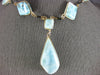 LONG 925 SILVER AAA TURQUOISE & ONYX 3D BY THE YARD TEAR DROP NECKLACE #26722
